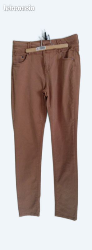 Pantalon taille haute camel (image 1)