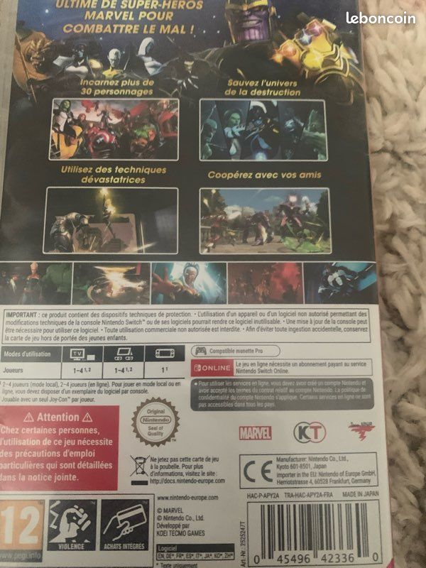 Boîte vide marvel ultimate alliance 3 switch (image 3)