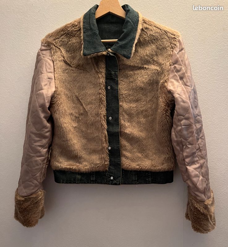 Blouson Jean doublé - Femme – Marque : Camaïeu - Taille : 36- Vintage (image 3)