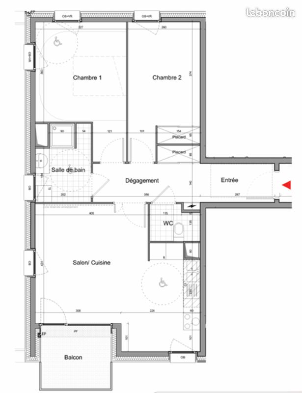 Appartement 3 pièces 68 m² · à Tourcoing · 68 m² · 930 €/mois