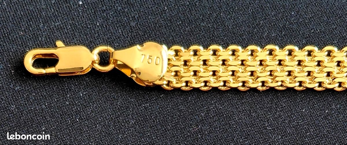 Bracelet femme en metal doré. Maille américaine. Neuf (image 2)