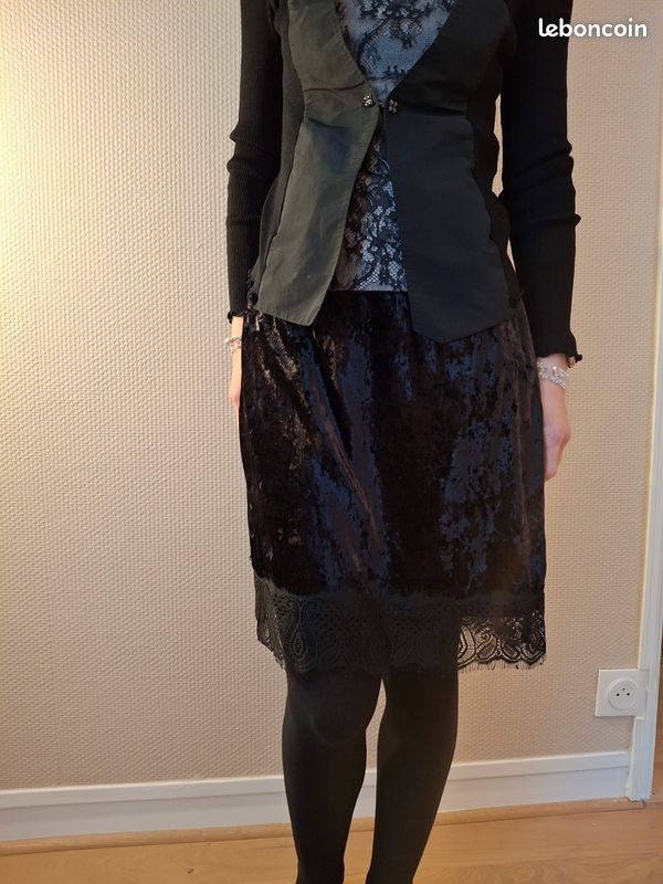 Jupe Noire Comptoir Des Cotonniers - Taille 36 - Mélange Coton/elasthane/viscose - Neuf Sans étiquette