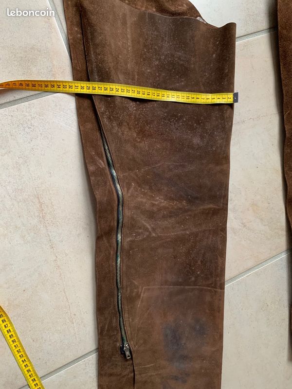 Chaps Western Vintage En Cuir Marron – Équitation Trail, Fait Main (USA)