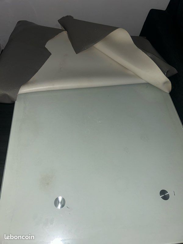 Table en verre réglable en hauteur 120x80 cm – Pieds métal (image 2)