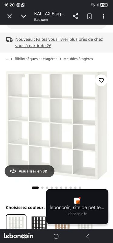 Meuble Kallax Ikea blanc (image 1)