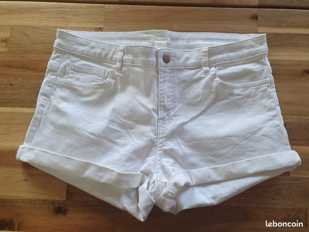 Pantalon avec broderie anglaise - Blanc - FEMME | H&M FR