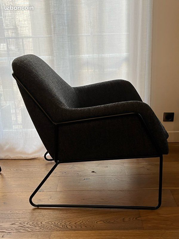 Fauteuil gris tissu made.com (image 2)