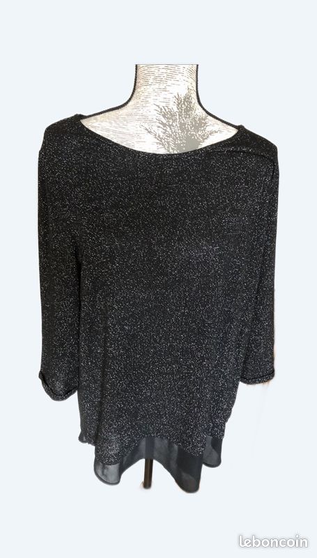 Tunique Noire Sans Manches ALEXO Taille 44 - En Polyester/élastane - Occasion En Très Bon état