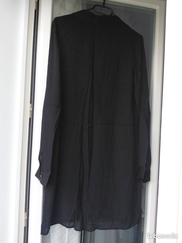Robe tunique froissée - Crème/motif noir - FEMME | H&M CA