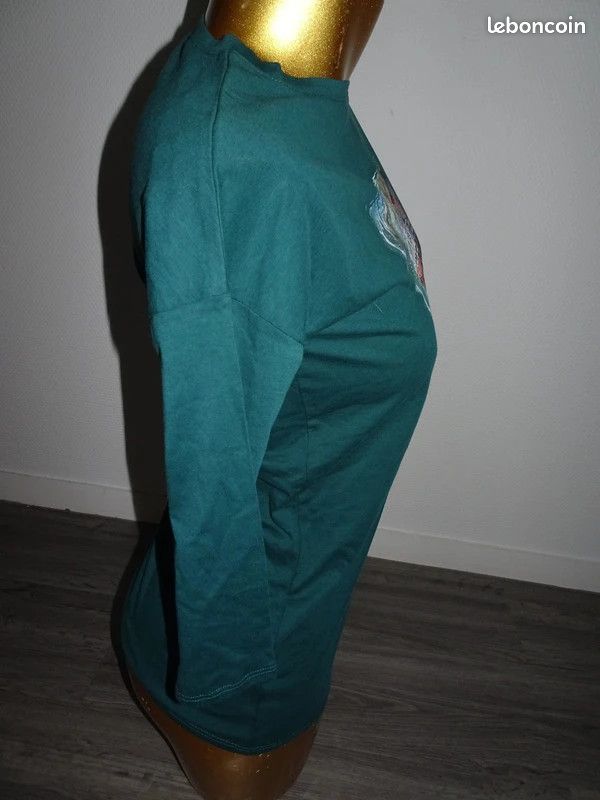 Tee shirt femme fille taille S manches 3/4 (image 2)