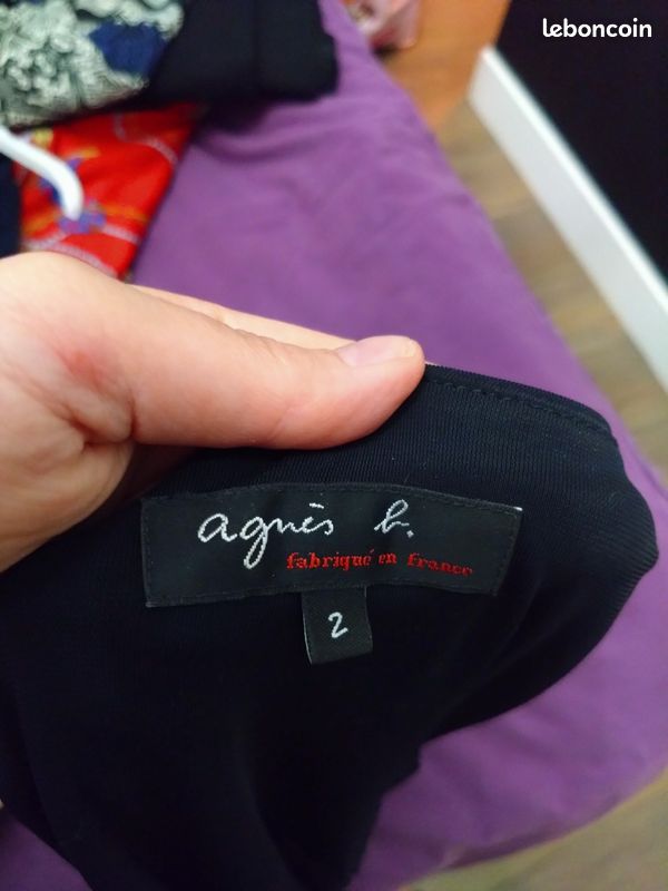Robe agnès b. T2 38 noire mi-longue cache-cœur chic élégante (image 6)