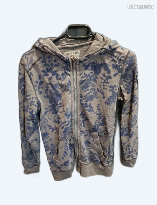 Sweat capuche Garcia jeans 14 ans motif fleur (image 1)