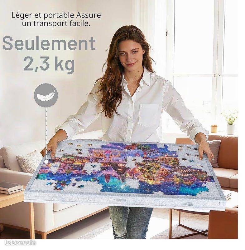Planche De Puzzle Inclinable 2 En 1 – Plateau Feutre Avec 5 Tiroirs Et Housse, Le Support Malin Pour Vos Puzzles 1000 Pièces