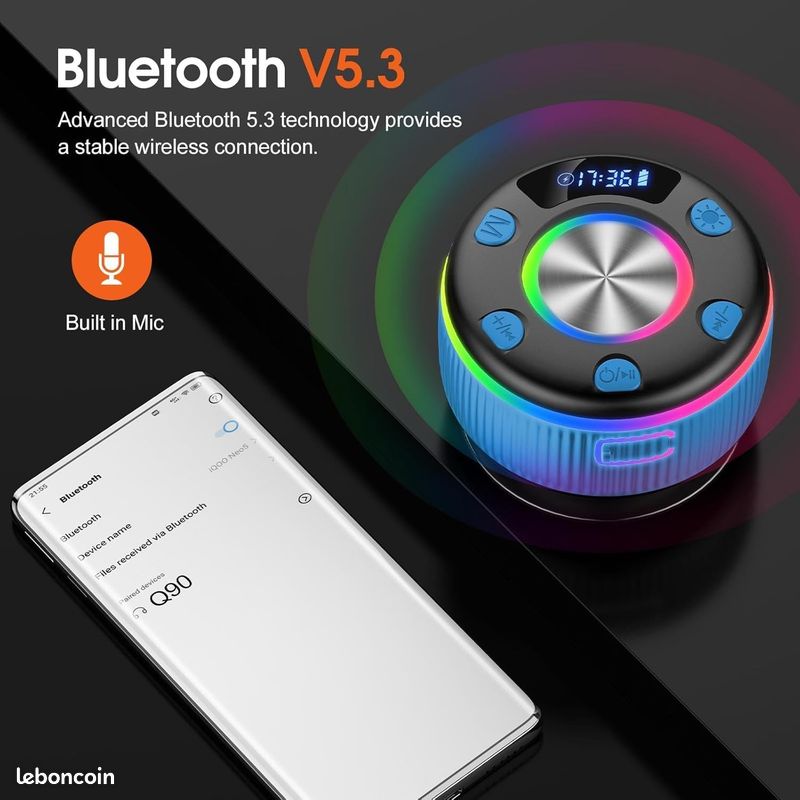 Enceinte Bluetooth Douche (30% remise) (image 2)