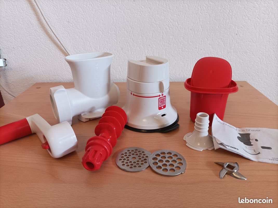 Hachoir Adaptachef Tupperware Complet - Blanc - Avec Notice - Occasion