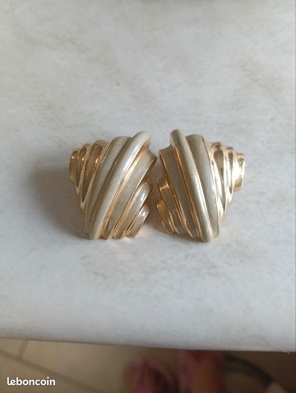 Boucles D'oreilles Pendantes Vintage Singe – Métal Doré Clips Années 70/80