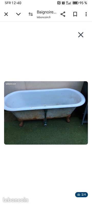 Baignoire fonte pieds de lion (image 1)