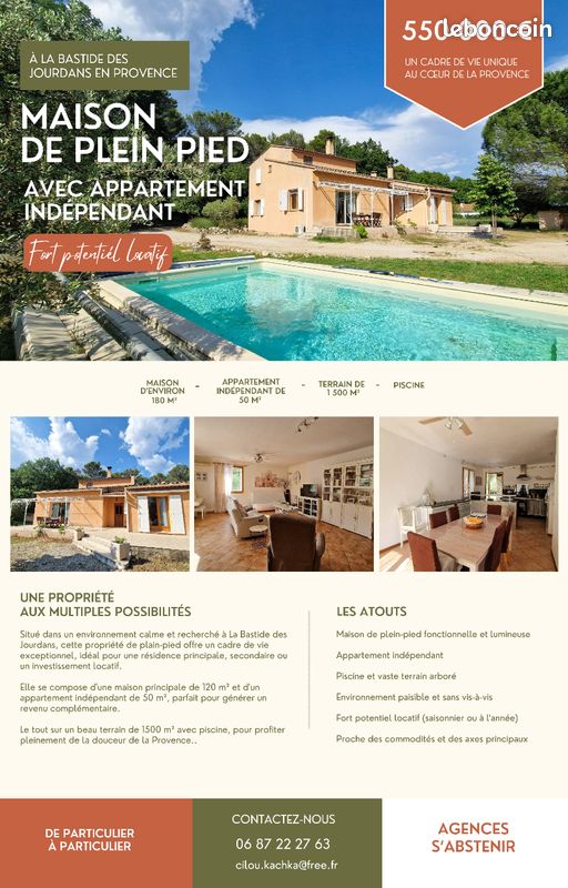 Maison 6 pièces 180 m² · à La Bastide-des-Jourdans · 180 m² · 550 000 €