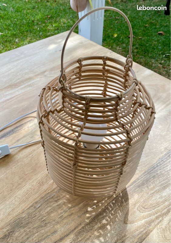 Lampe en rotin style lanterne (image 2)