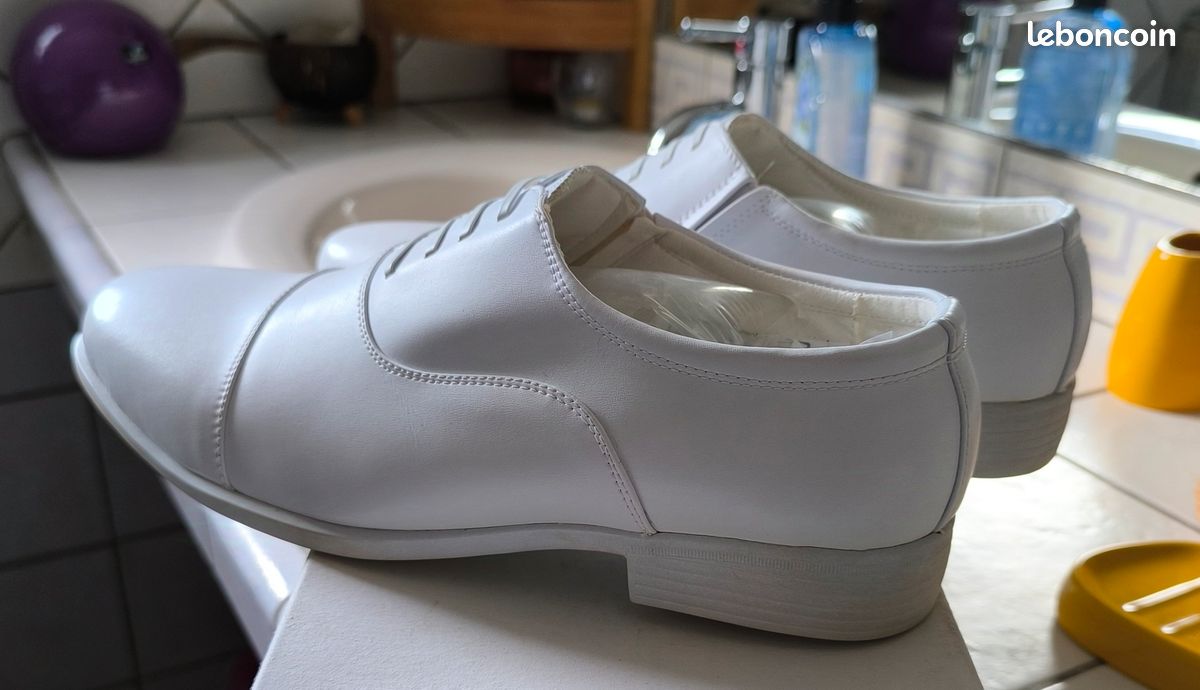 Chaussures Décontractées Pinet Pour Homme - Cuir Blanc - Taille UK 7.5 - Occasion En Excellent état