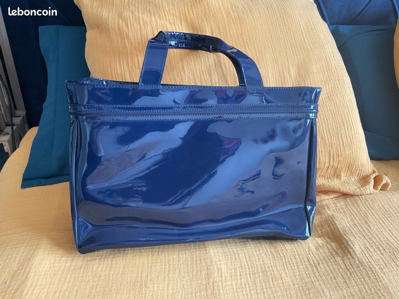 Armani Jeans Vernis Bleu Sac A Main Vernis Armani Vernis Bleu Sac