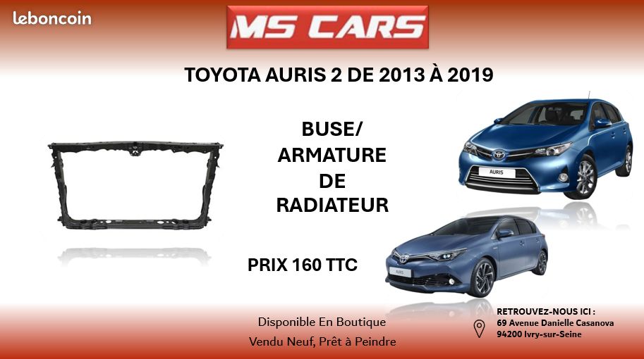 Buse armature radiateur toyota auris 2 de 2013 à 2019 (image 1)