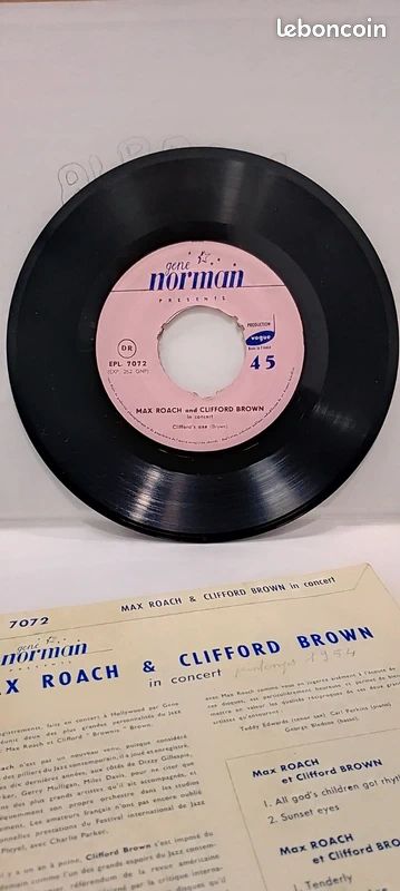 Vinyle jazz Gene Norman présente Max Roach and Clifford Brown en concert printemps 1954 (image 3)