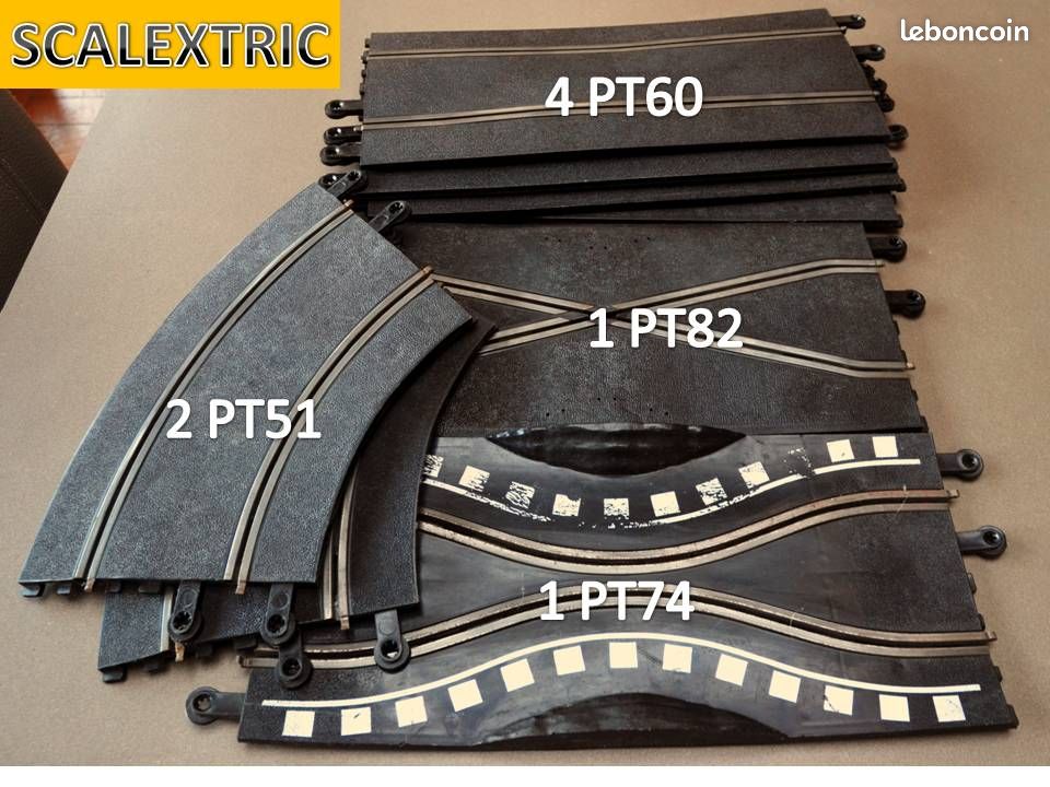 Lot de 8 rails divers SCALEXTRIC pour slot cars - jo (image 1)
