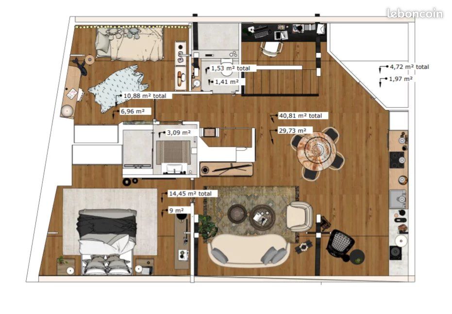 Appartement 3 pièces 75 m² (image 4)