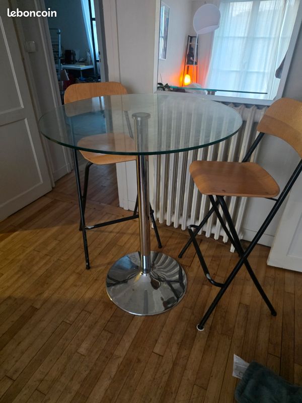 Table bar en verre (image 1)