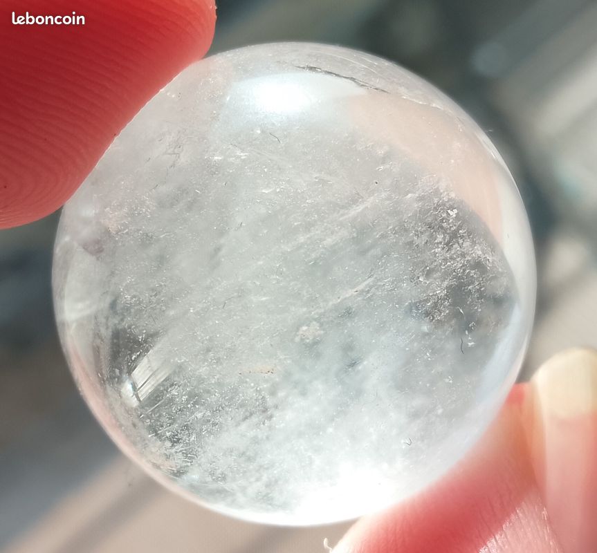 17.2gr 23.1mm sphère (boule) en cristal de roche de Madagascar pierre naturelle sculptée (image 20)