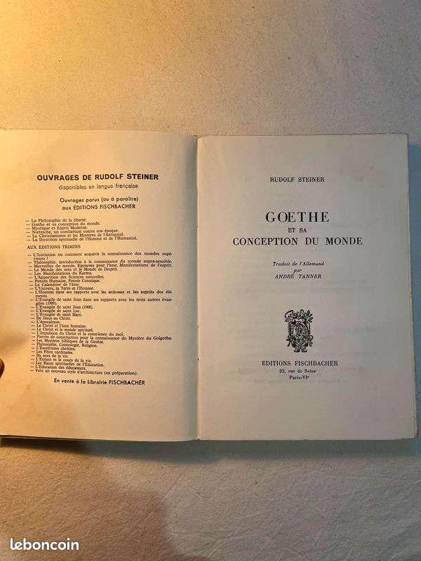 Livre Rudolf Steiner "Goethe et sa conception du monde" (image 4)