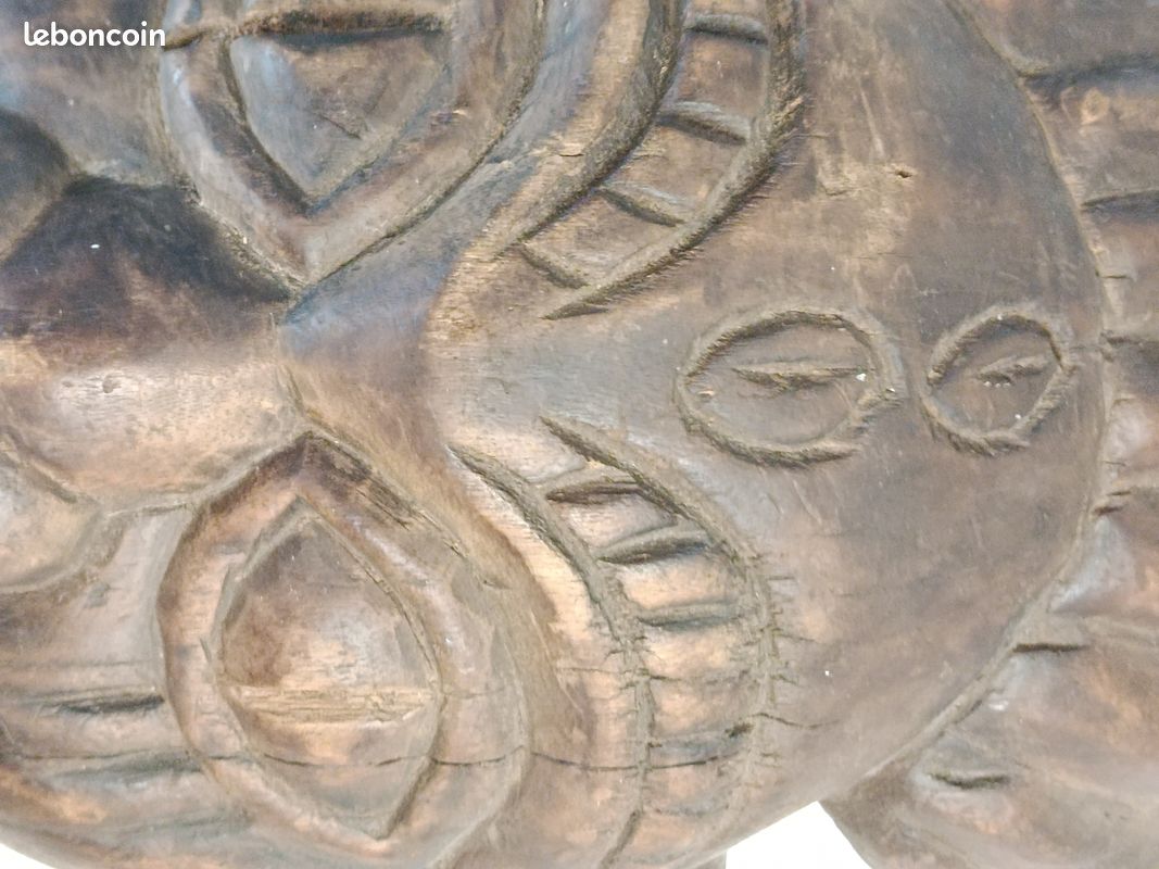 Masque africain en bois sculpté – décoration ethnique – 37 cm (image 13)