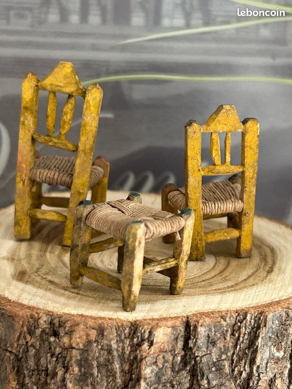 ZUNOXAZ – Lot De 4 Chaises Miniatures Pour Maison De Poupée, Décor Vintage Blanc 4,5 Cm