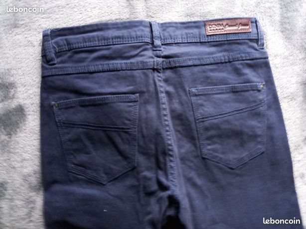 Pantalon Bleu Camaïeu Taille 34 - Nouvelle Collection, Neuf Avec étiquettes, Matière Coton