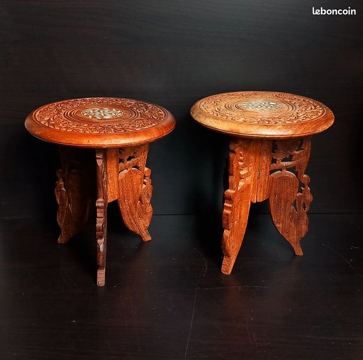 Etageres en bois teck artisanal indien (image 2)