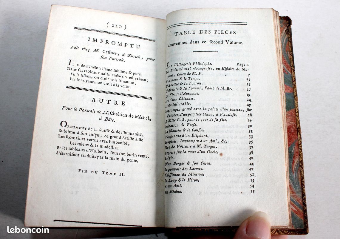 POESIES DE M. BERANGER TOME SECOND 1785 A LONDRES, LIVRE 18e CONTENANT 55 PIECES (image 4)