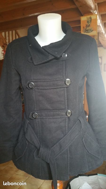 Manteau noir t 36 cache cache (image 1)