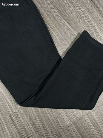 Pantalon D'été Détente Noir En 100% Coton - Taille élastiquée T38/40/42, Neuf Sans étiquettes, Fabriqué En France