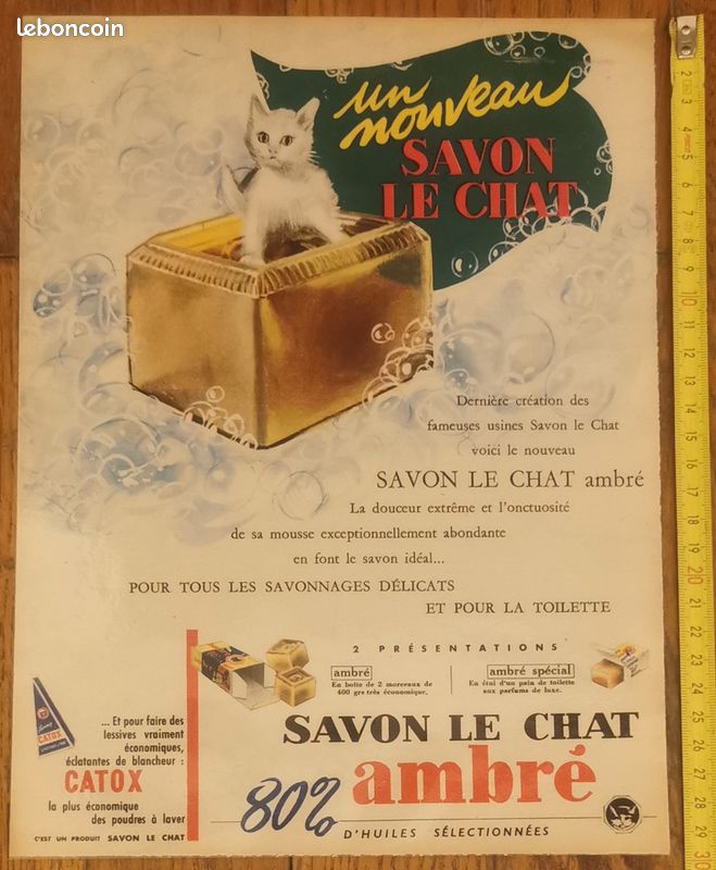 Savon Le Chat Ambré Vintage – Édition Publicitaire Avec Chèque Tintin – Neuf