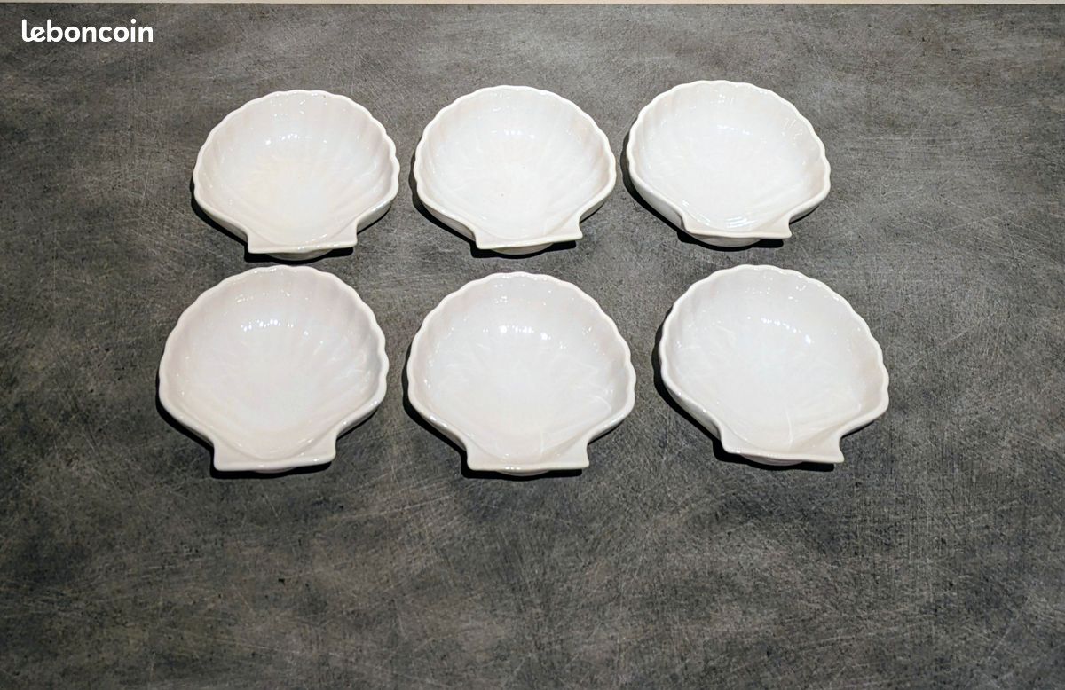 6 plats à four blanc en forme de coquille saint Jacques (image 1)