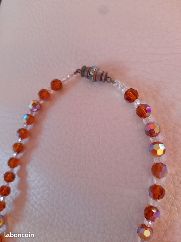 Parure : Collier et boucles toupies ambre (image 3)