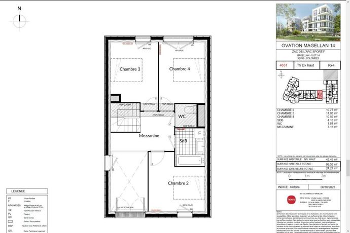 Appartement a louer colombes - 5 pièce(s) - 98 m2 - Surfyn