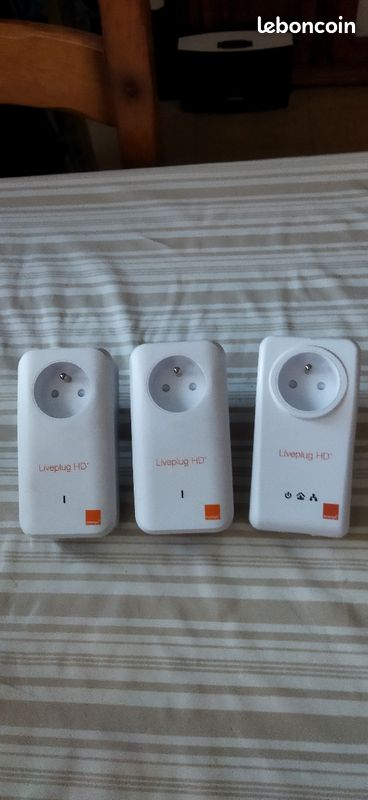 Lot de 3 prises Liveplug HD +orange 200Mbits/s (image 1)