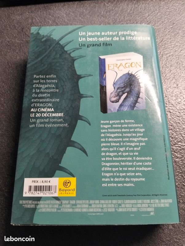 Livre - Eragon - Christopher Paolini - Tome 1 - Parfait état (image 2)