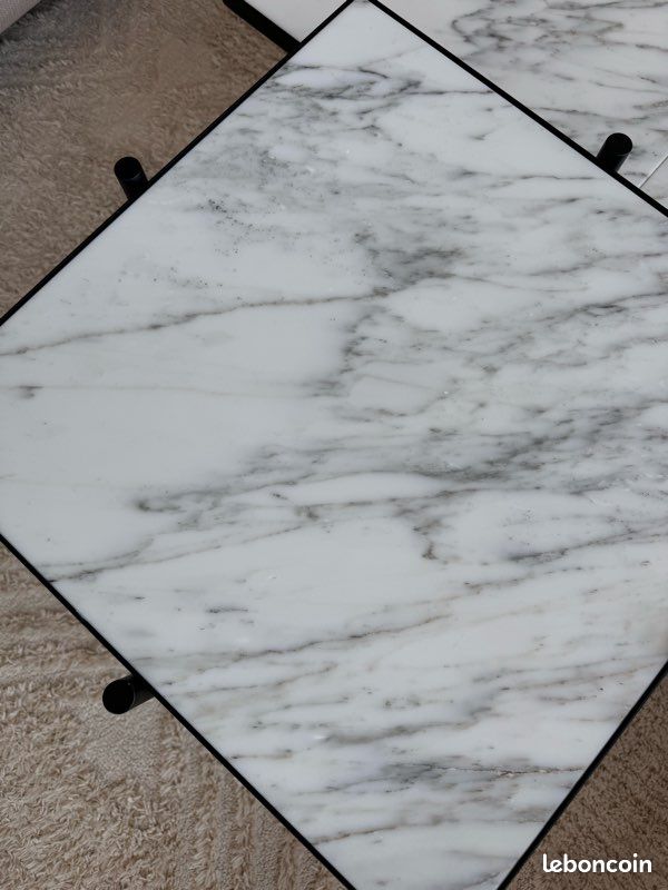Table basse + Table d’appoint en marbre blanc HANDVÄRK (image 6)