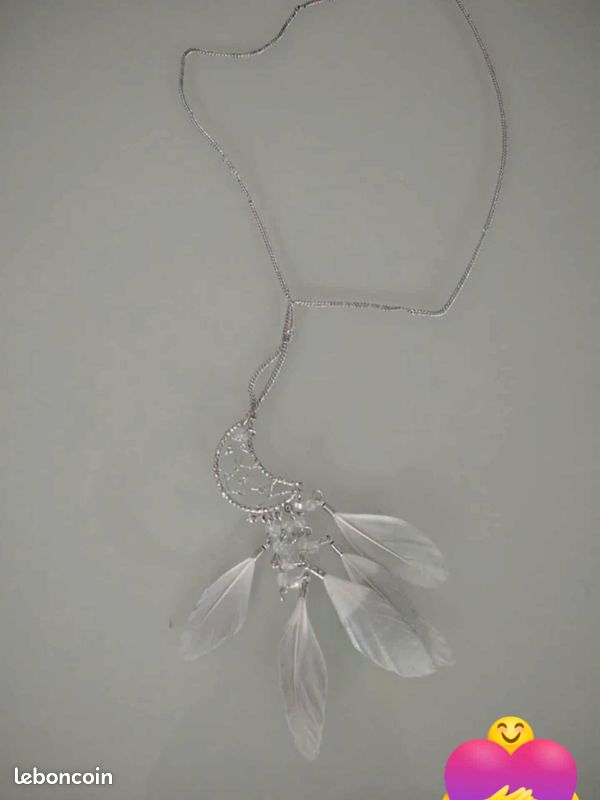 Sautoir Art Nouveau Argent Massif, Coulisseau Coulant, Style Jugendstil, Occasion