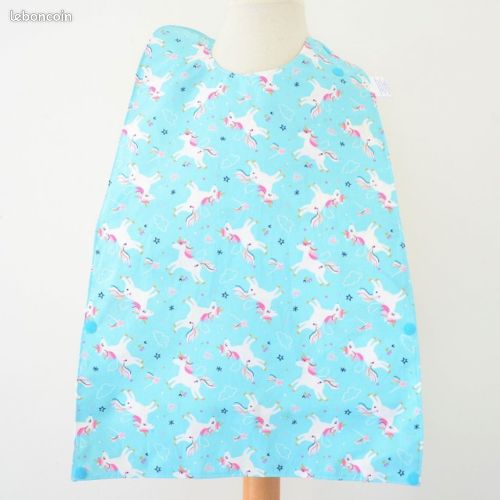 Bavoir imperméable réversible avec poche de récupération Oiseau/licorne - neuf (image 2)