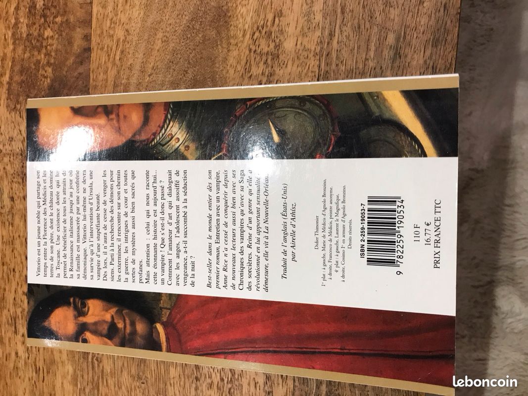 Roman broché VITTORIO LE VAMPIRE Anne RICE (image 3)