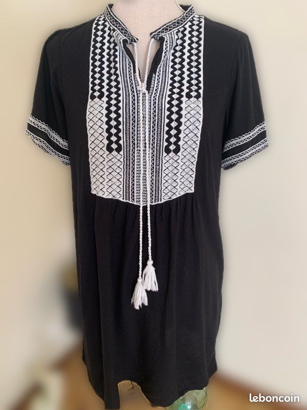 Tunique / Robe Courte Femme - Marron - Taille 38 - Très Bon état